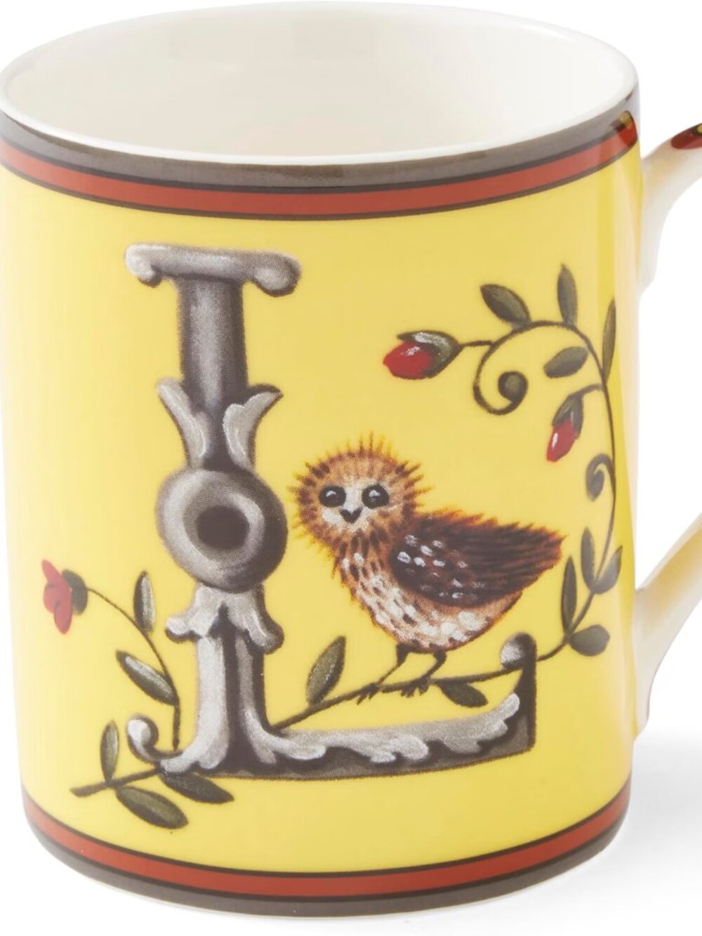 SPODE Kit Kemp Letter "L" Alphabet Mug 12 oz. in Yellow New in Gift Box NWT